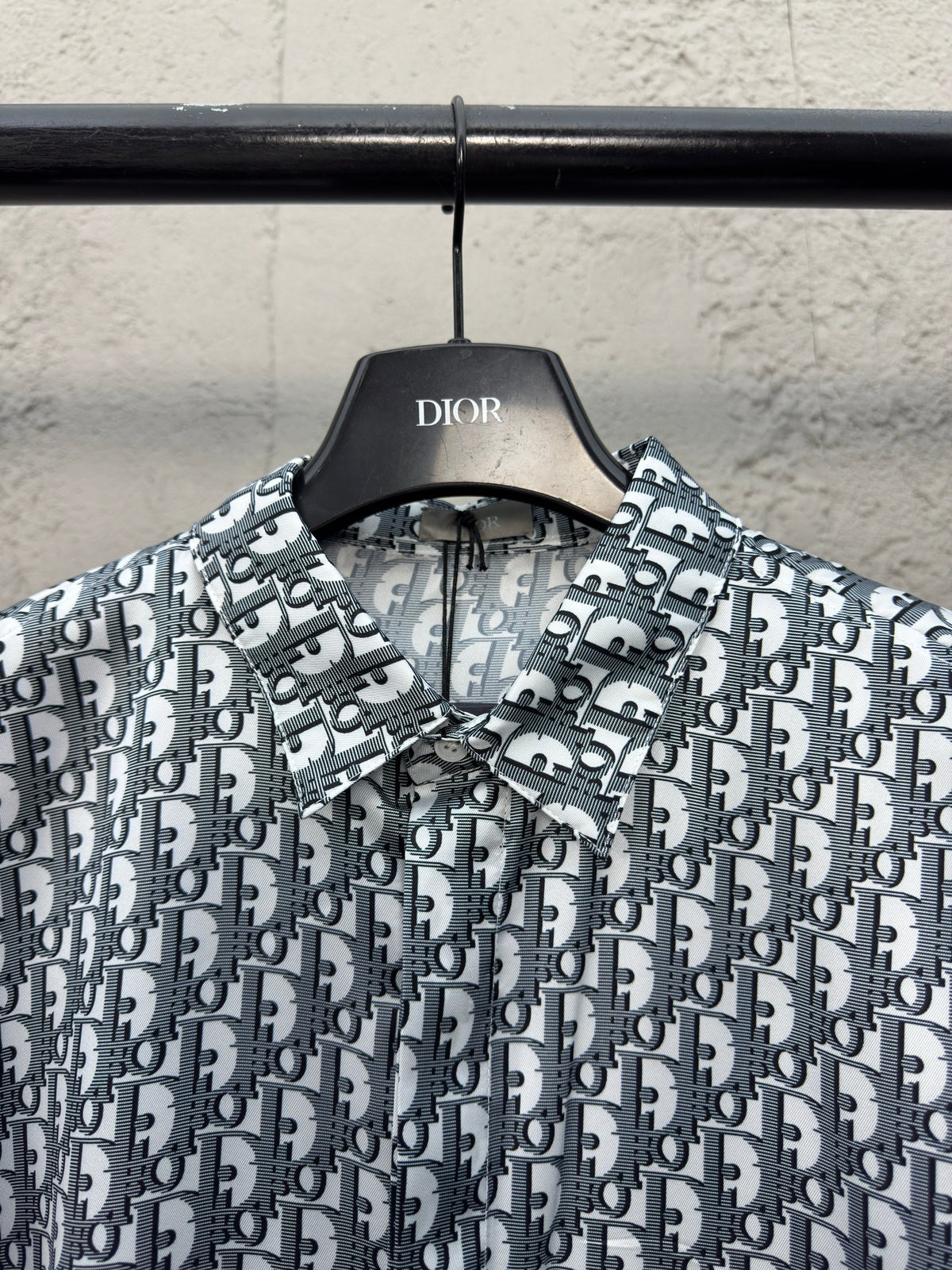 Weißes Langarmshirt aus Baumwolle mit Monogramm-Print – Herren