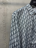 Weißes Langarmshirt aus Baumwolle mit Monogramm-Print – Herren