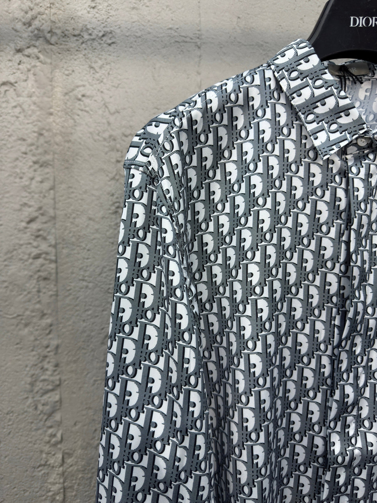 Weißes Langarmshirt aus Baumwolle mit Monogramm-Print – Herren