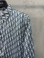 Weißes Langarmshirt aus Baumwolle mit Monogramm-Print – Herren