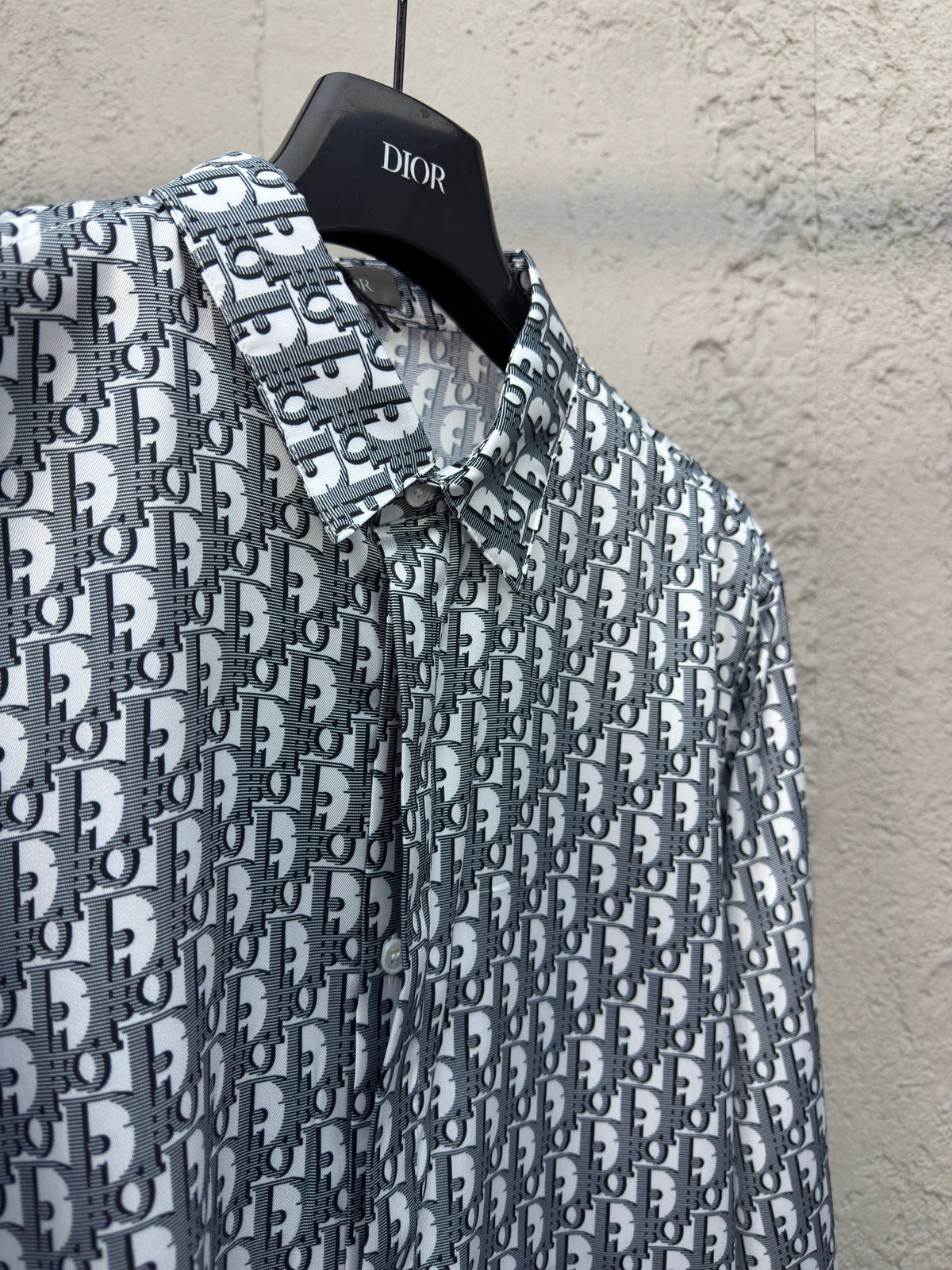 Weißes Langarmshirt aus Baumwolle mit Monogramm-Print – Herren
