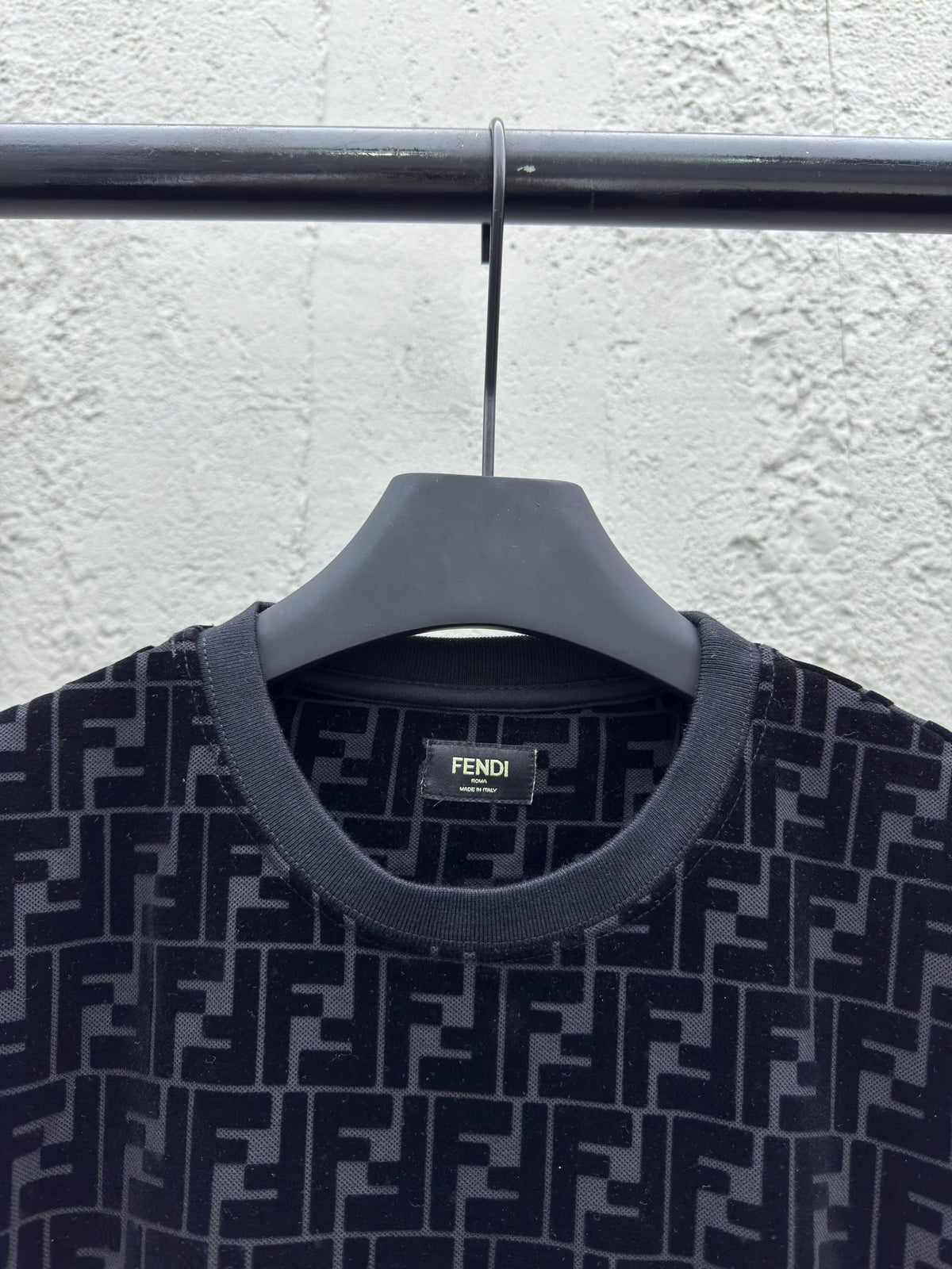Jacquard-Monogramm-Pullover mit Rundhalsausschnitt – Marineblau – Herren