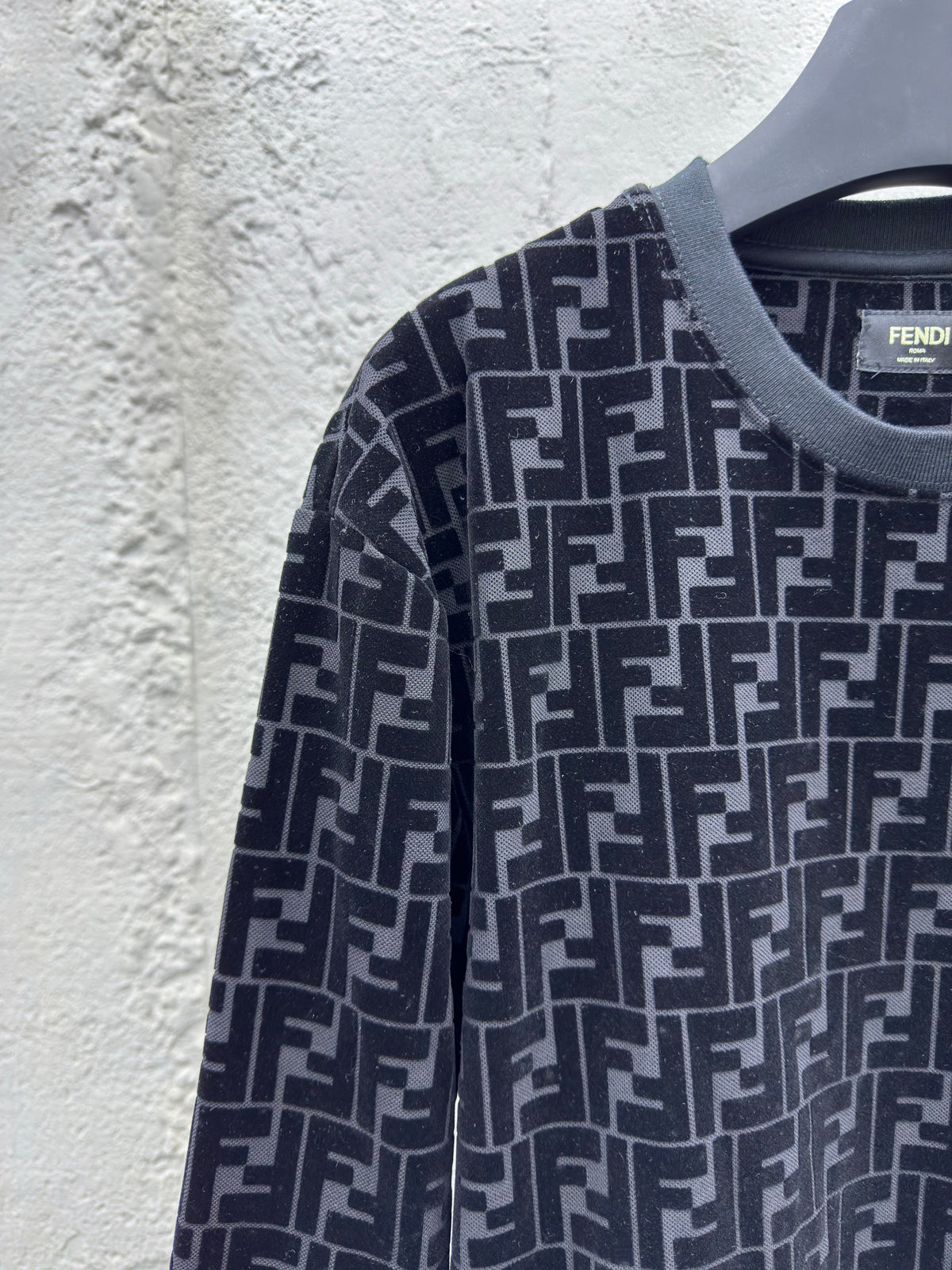 Jacquard-Monogramm-Pullover mit Rundhalsausschnitt – Marineblau – Herren