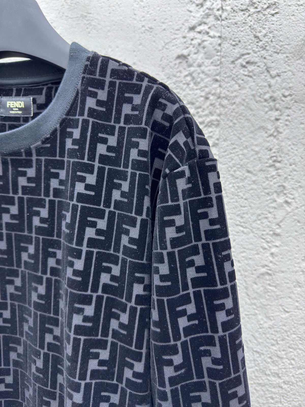 Jacquard-Monogramm-Pullover mit Rundhalsausschnitt – Marineblau – Herren