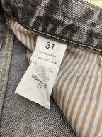 Graue Acid-Wash Jeans mit geradem Bein - Damen