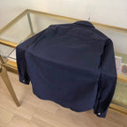 Navy Baumwoll-Langarmshirt mit Schriftzug – Herren