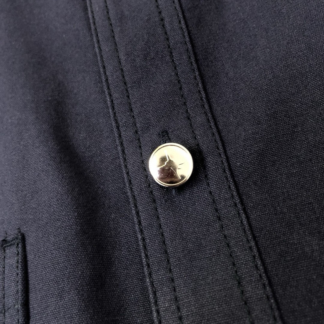Navy Baumwoll-Langarmshirt mit Schriftzug – Herren