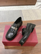 Schwarzer klobiger Bit-Loafer aus Leder – Herren