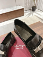 Schwarzer klobiger Bit-Loafer aus Leder – Herren