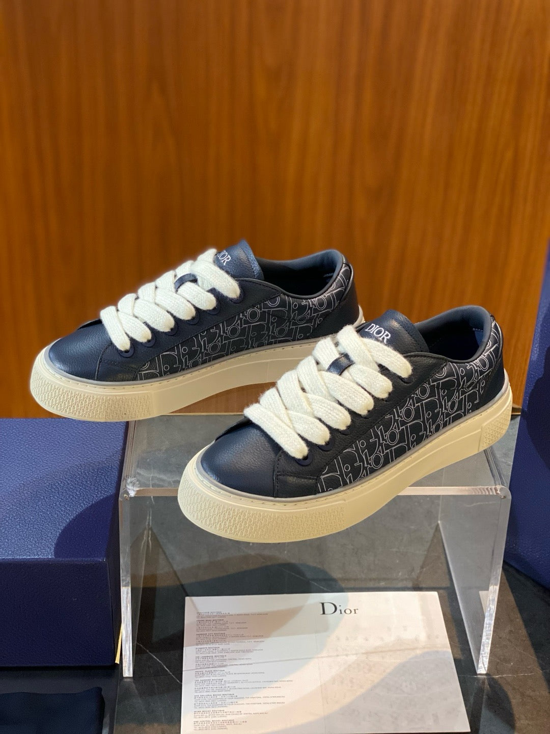 Knit Low-Top Beige Sneakers - Men's