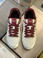 Leather Low-Top Burgundy CD Sneakers - Men's