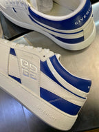 Cream Leather Colourblock Low-Top - Men's