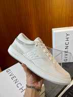 Black Leather Plain Low-Top - Men's