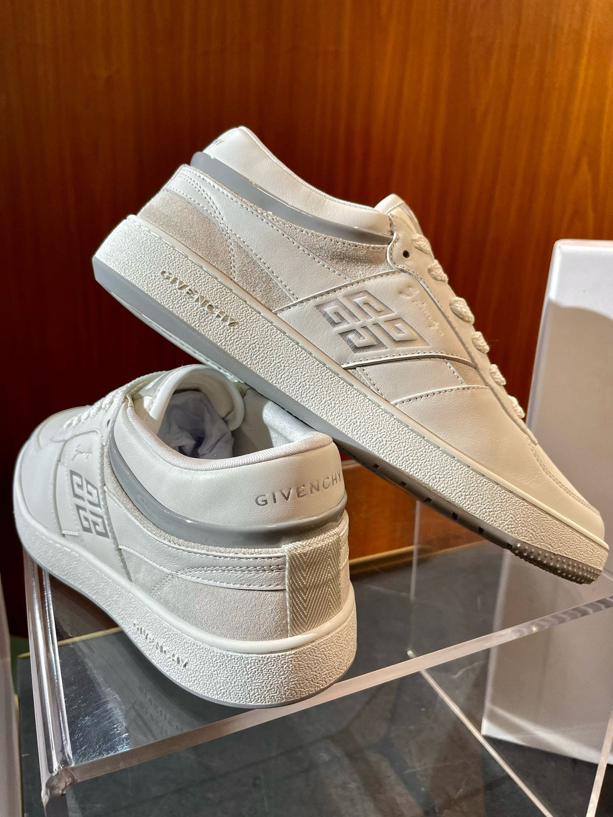 Black Leather Plain Low-Top - Men's