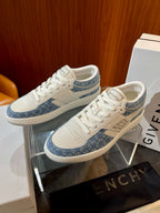 Cremefarbene Low-Top-Sneaker mit Leder-Paneelen – Herren