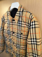 Beige Baumwoll-Blouson mit Karomuster – Herren