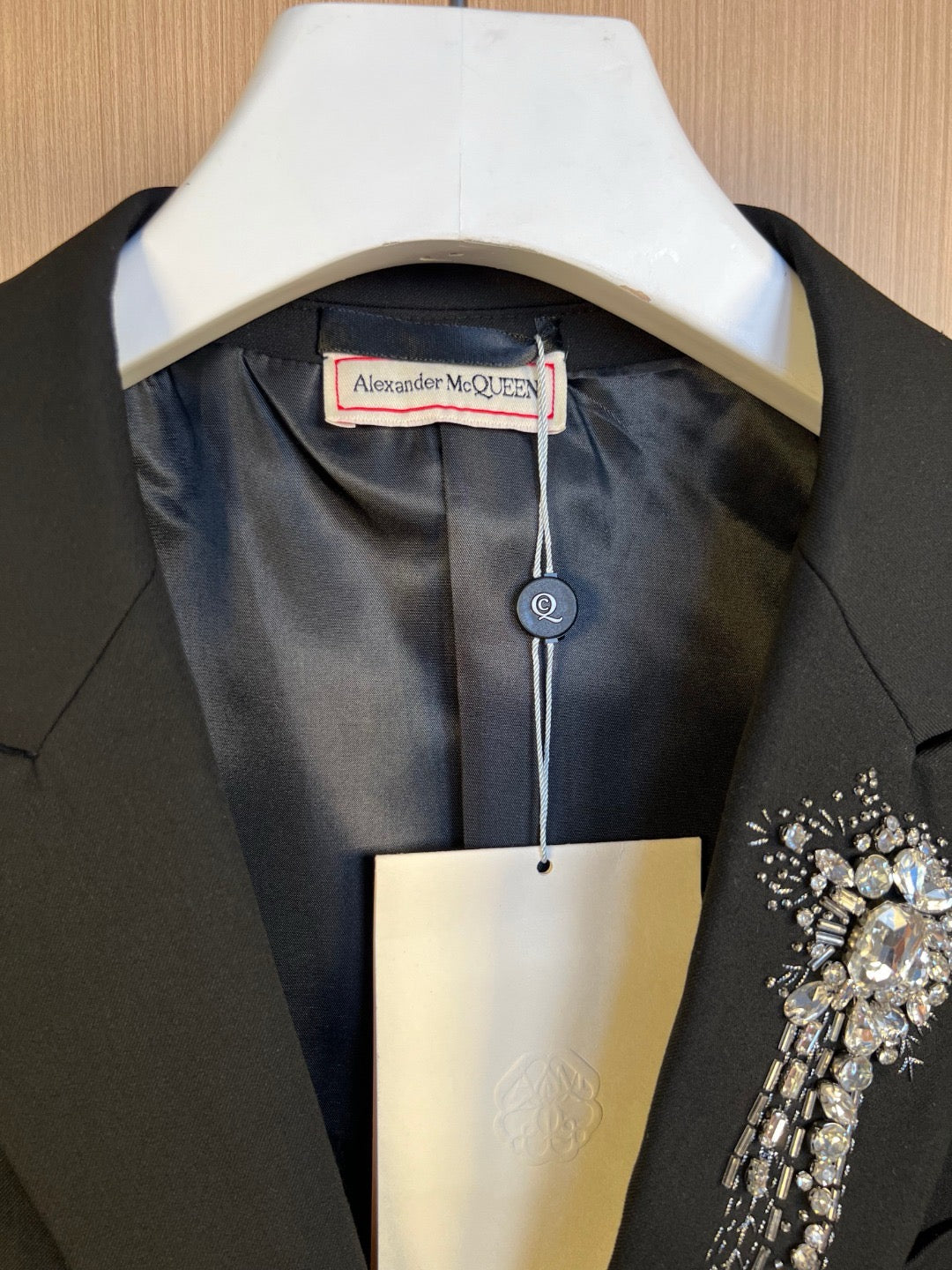 Schwarzer einreihiger Blazer aus Wolle – Herren