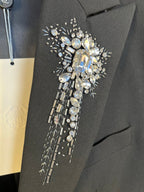 Schwarzer einreihiger Blazer aus Wolle – Herren