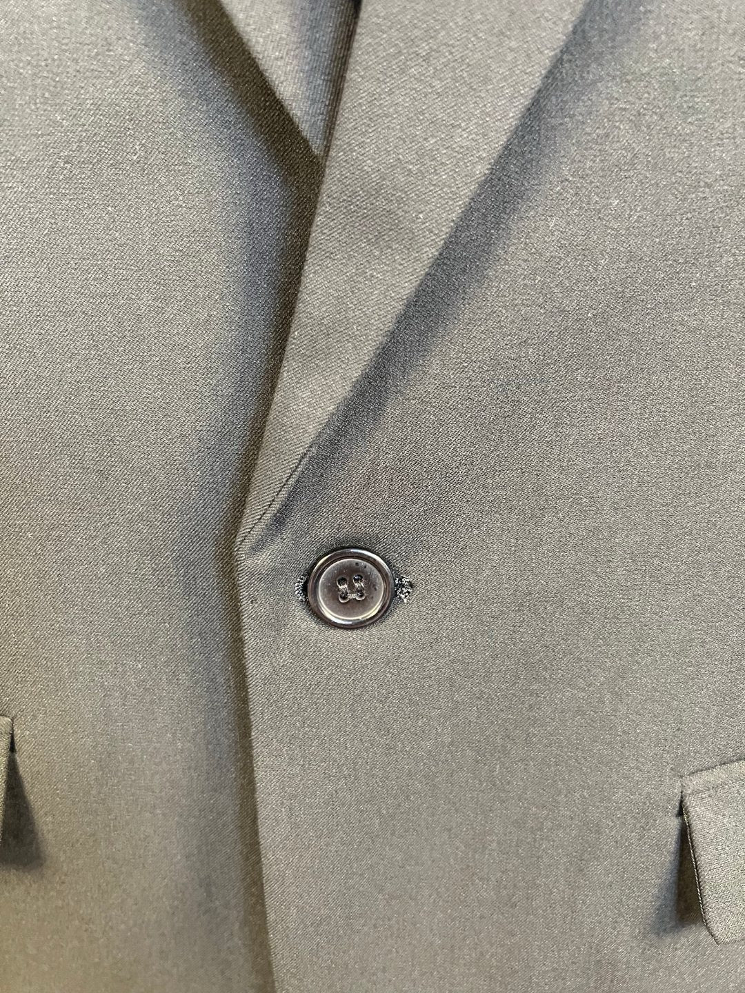 Schwarzer einreihiger Blazer aus Wolle – Herren