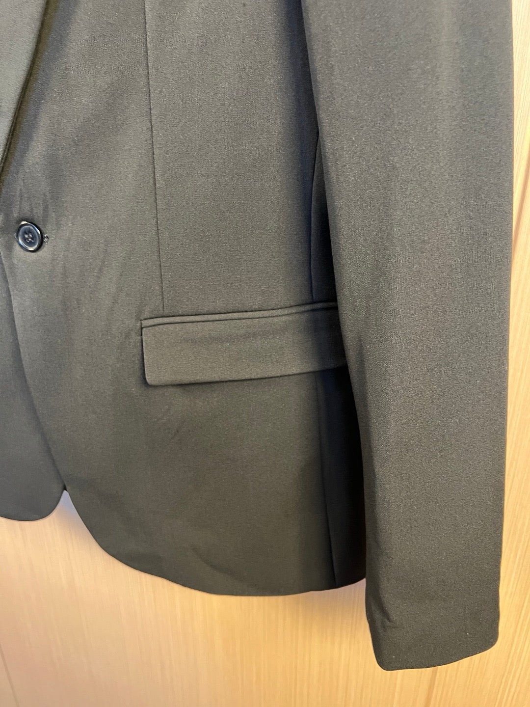 Schwarzer einreihiger Blazer aus Wolle – Herren