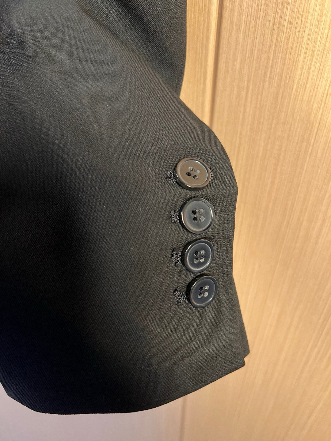 Schwarzer einreihiger Blazer aus Wolle – Herren