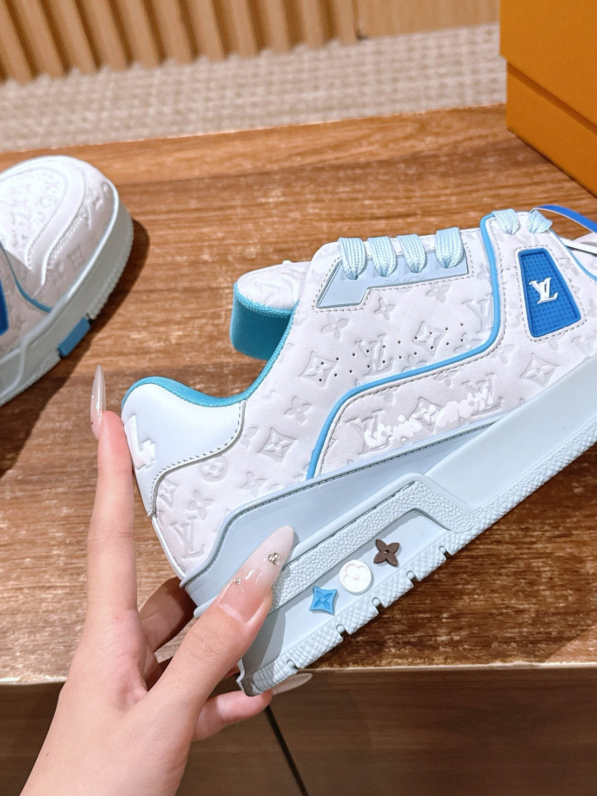 Blue and Green Sneakers