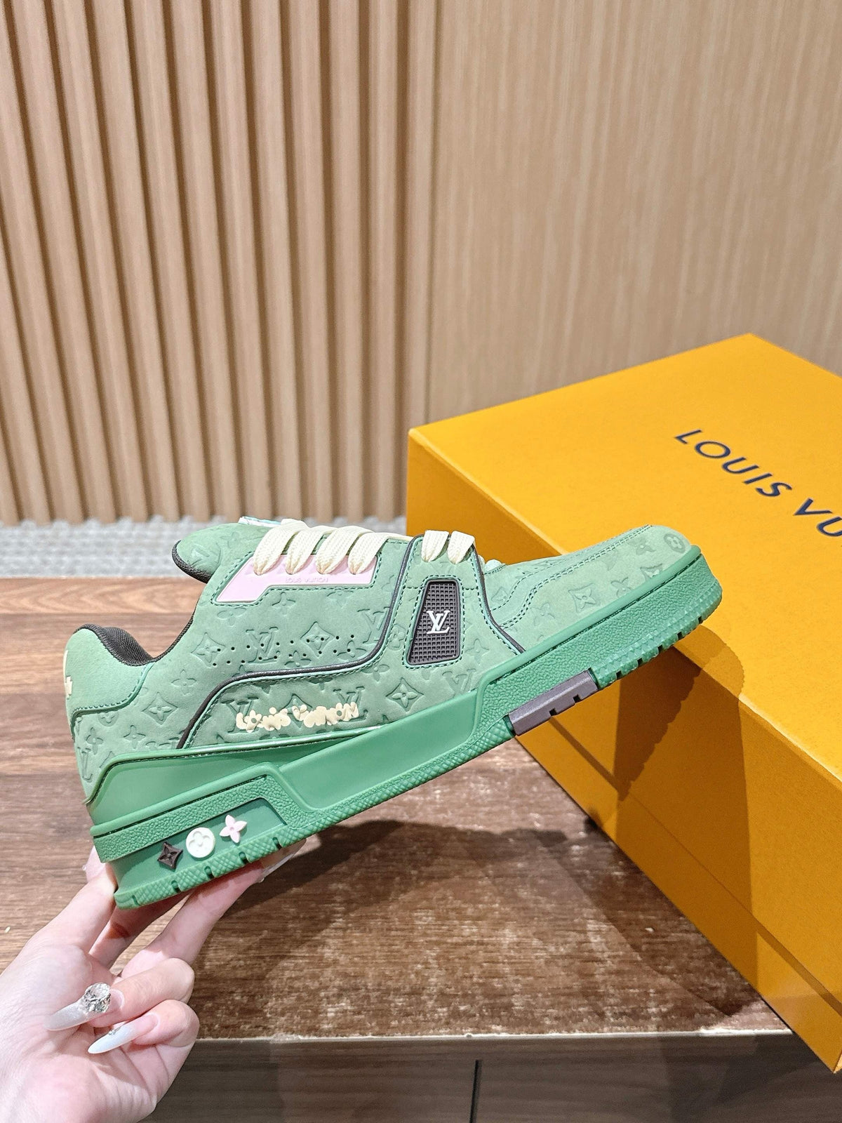 Blue and Green Sneakers
