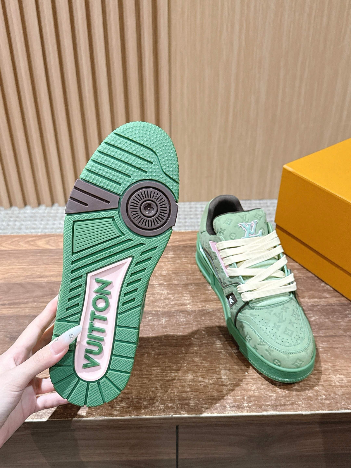 Blue and Green Sneakers