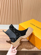 Black Suede Gum Sole Ankle Boot - Women's