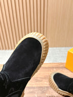 Black Suede Gum Sole Ankle Boot - Women's