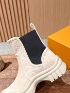 Black Suede Gum Sole Ankle Boot - Women's