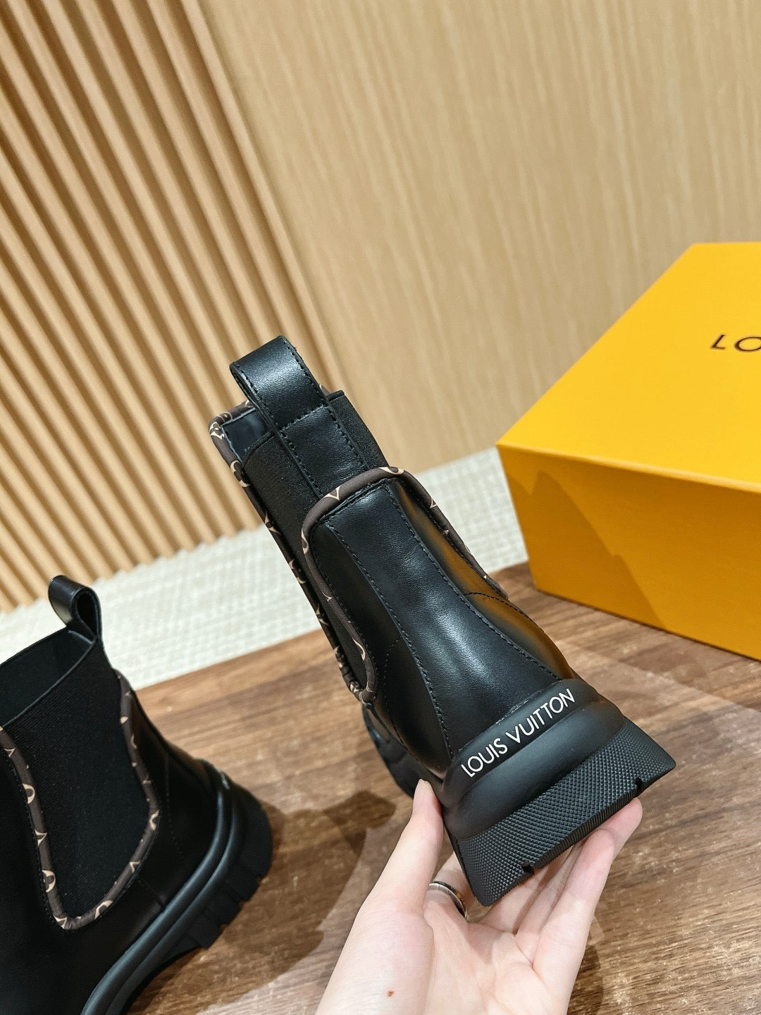 Black Leather Logo Chelsea Boot - Women's