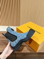 Black Leather Logo Chelsea Boot - Women's