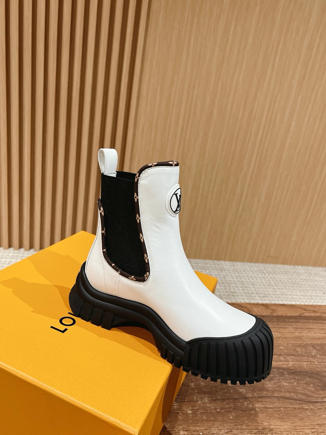 Black Leather Logo Chelsea Boot - Women's