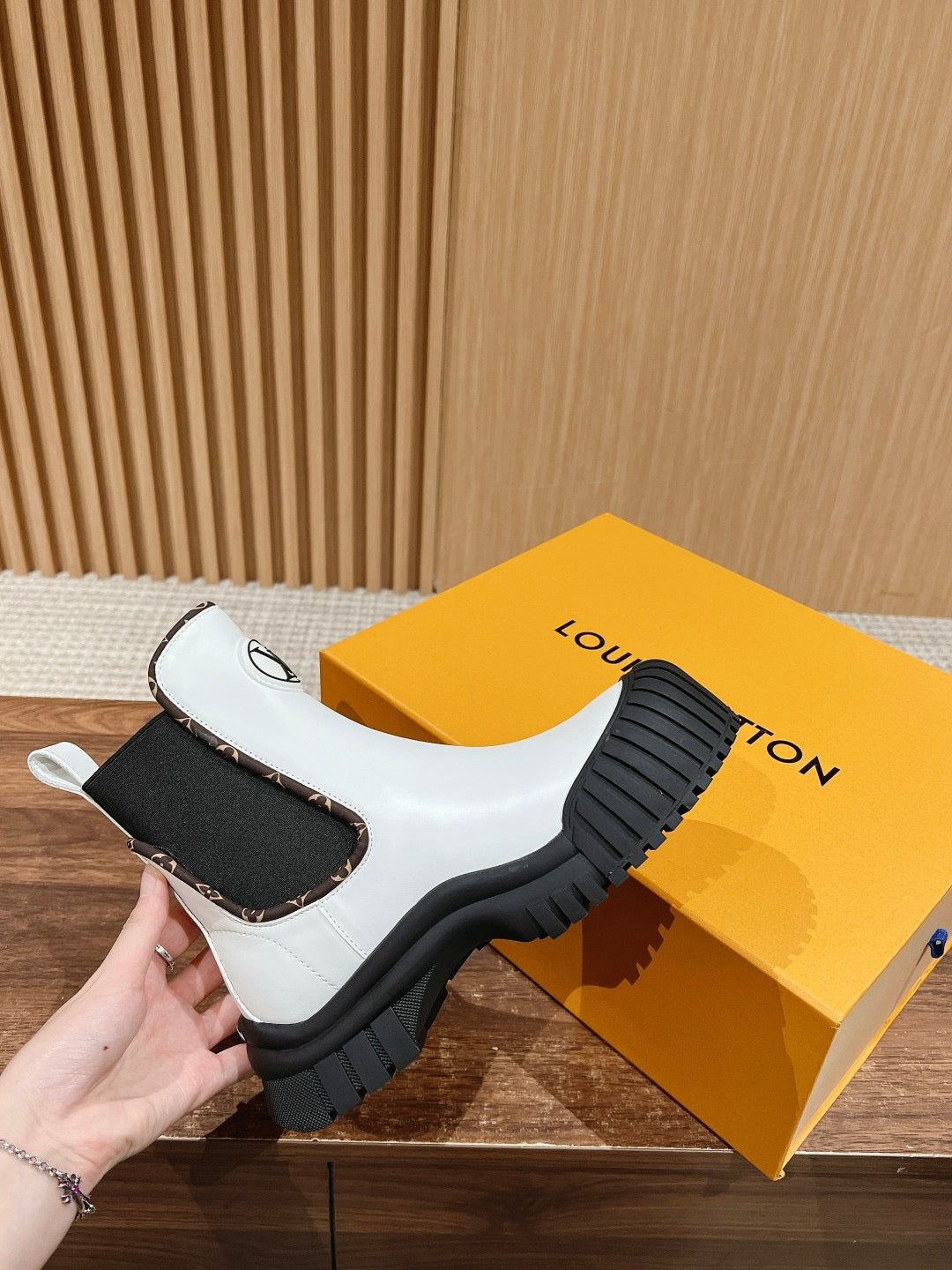 Black Leather Logo Chelsea Boot - Women's