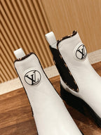 Black Leather Logo Chelsea Boot - Women's