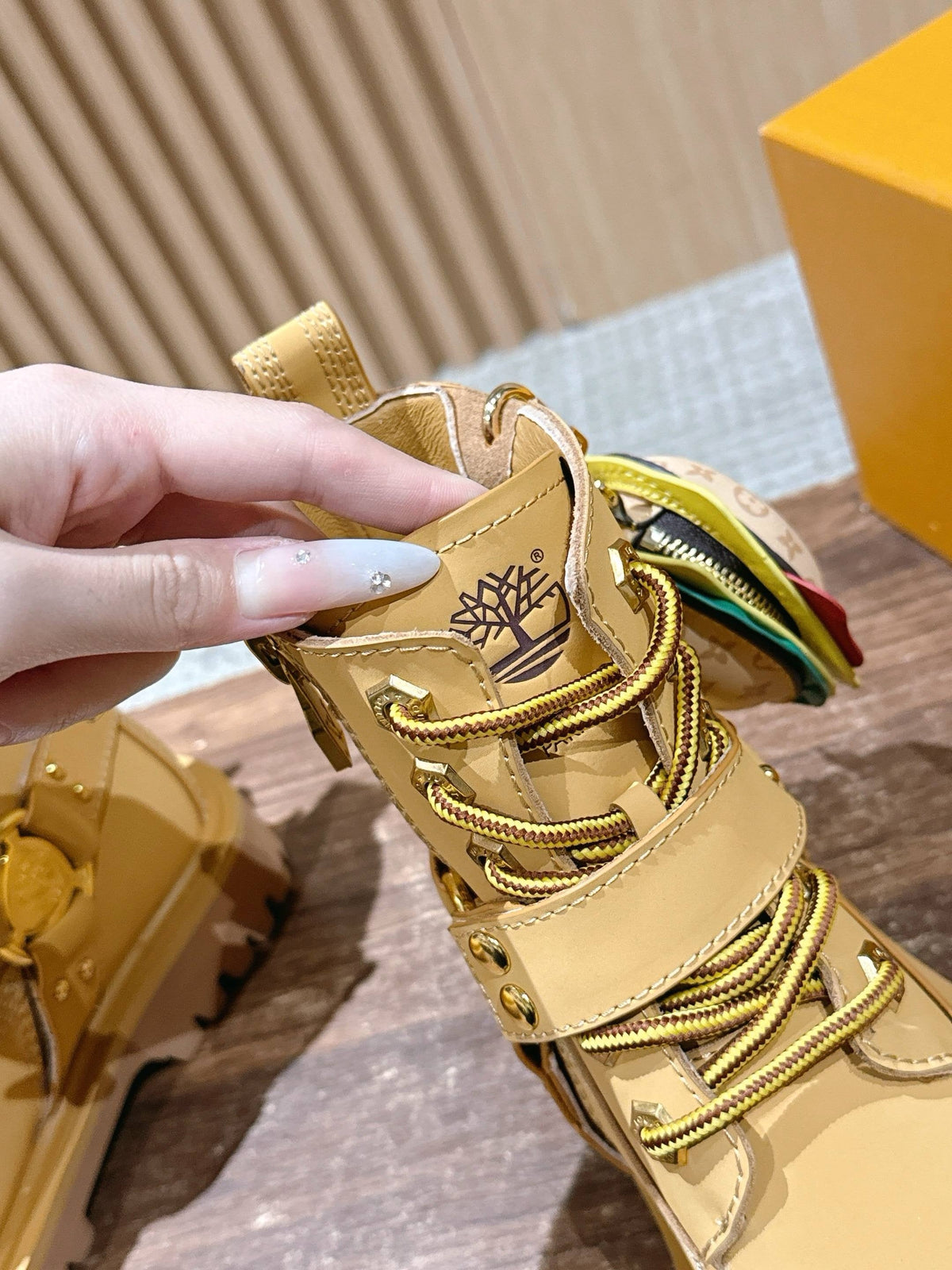 Black Leather Gold Hardware Ankle Boot - Women's