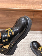 Black Leather Charm Mid-Calf Boot - Women's