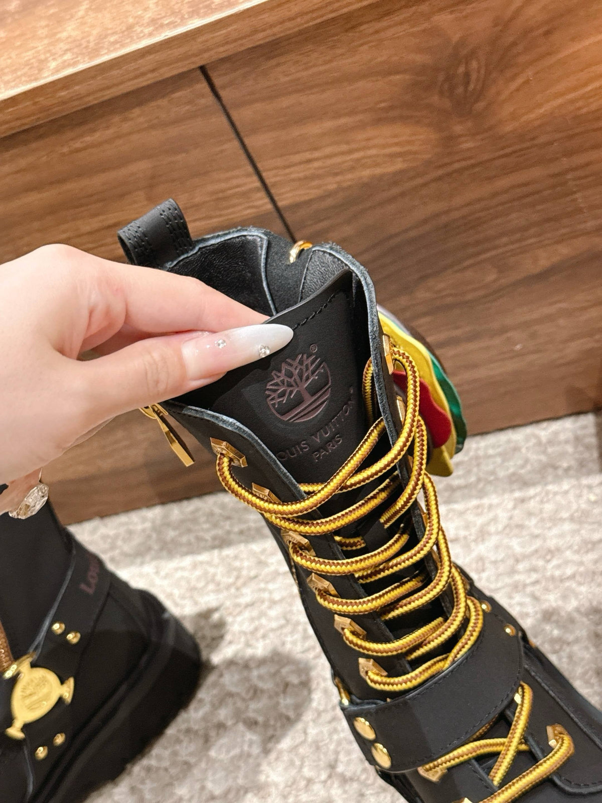 Black Leather Charm Mid-Calf Boot - Women's