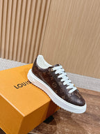 Weißer Low-Top mit Monogramm-Zehenkappe aus Leder – Damen