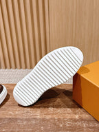 Weißer Low-Top mit Monogramm-Zehenkappe aus Leder – Damen