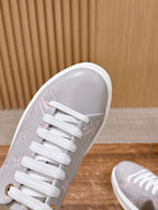 Black Leather Plain Low-Top - Women's