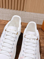 Black Leather Plain Low-Top - Women's