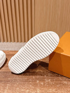 White Leather Monogram Low-Top - Women's