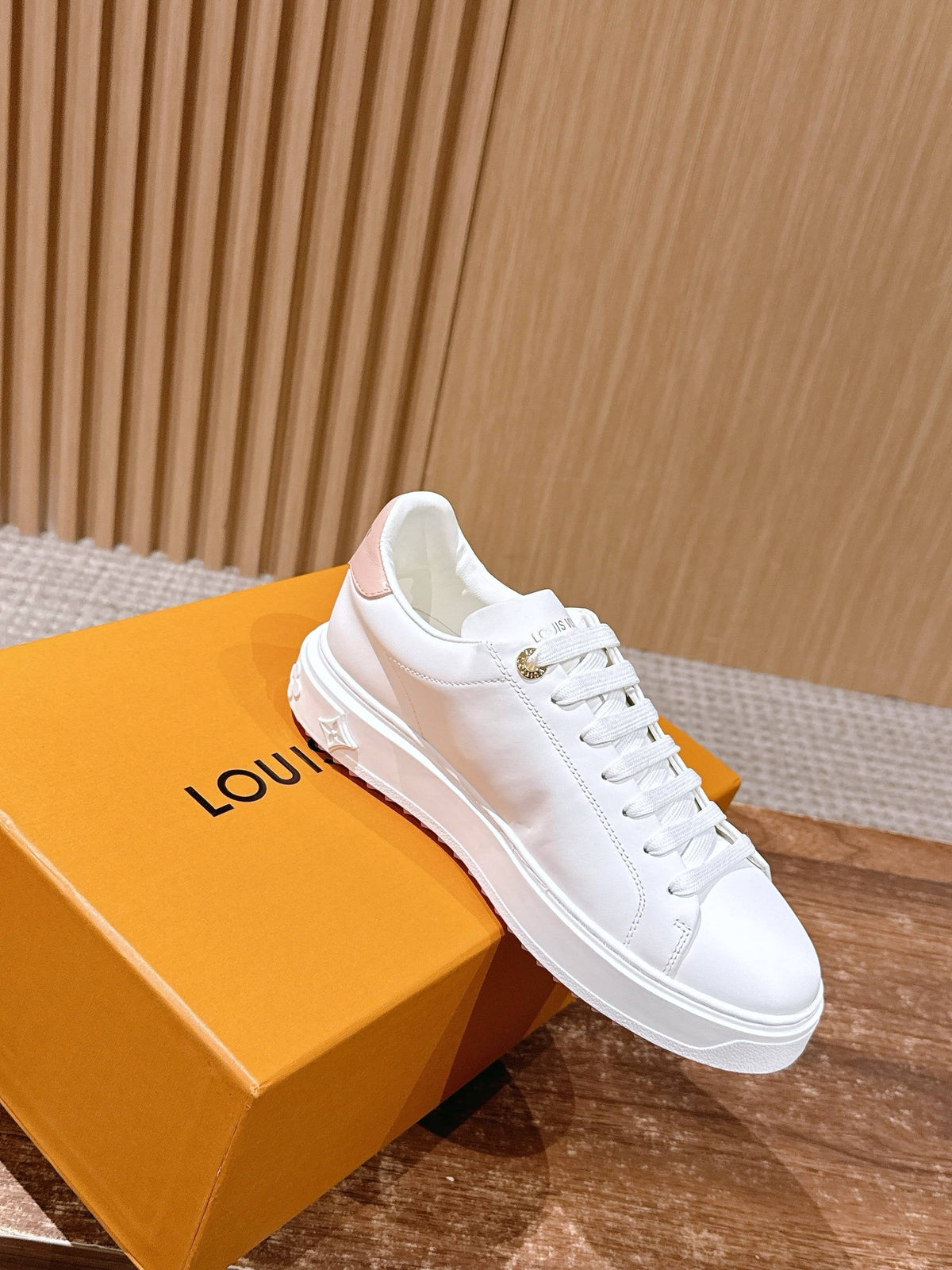 White Leather Floral Charm Low-Top - Women's