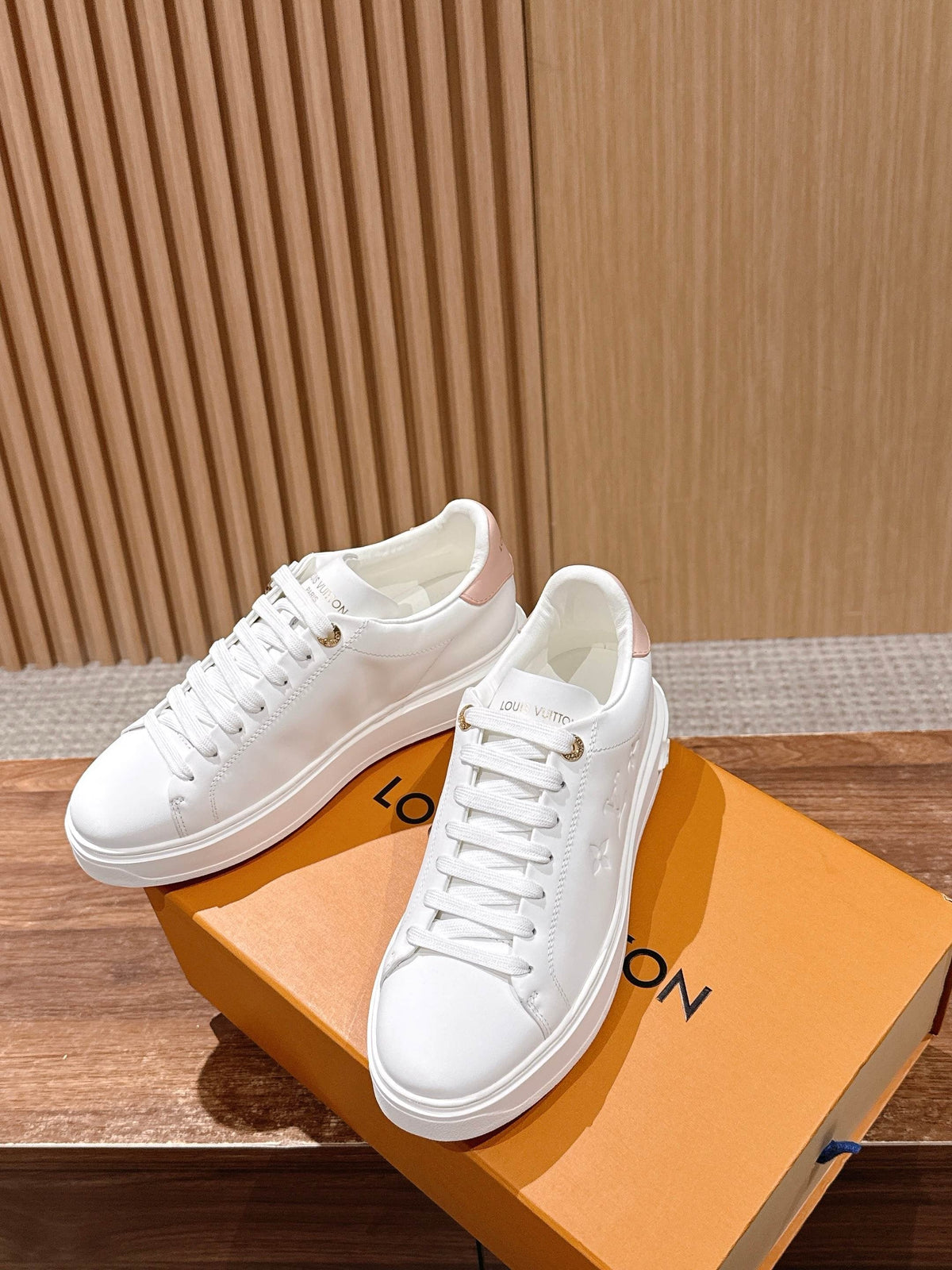 White Leather Floral Charm Low-Top - Women's