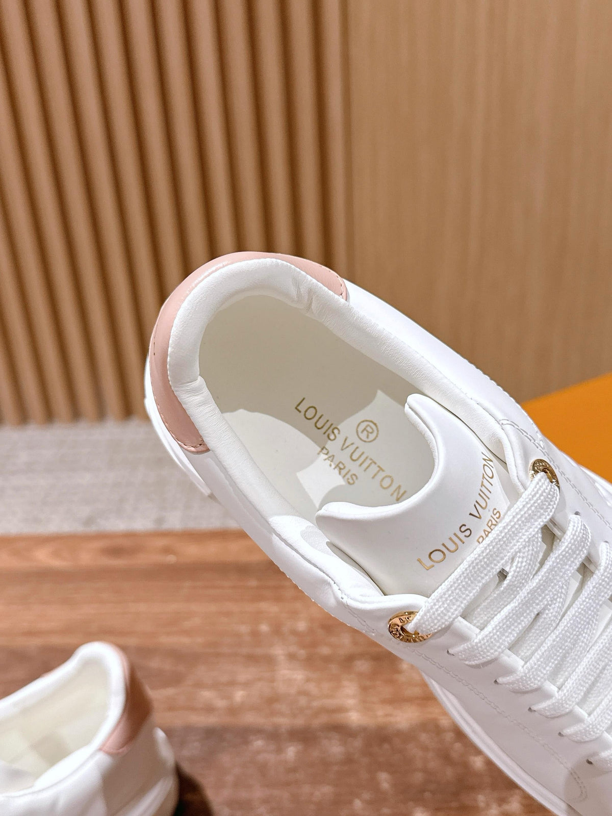 White Leather Floral Charm Low-Top - Women's