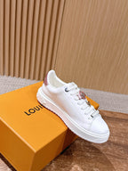White Leather Floral Charm Low-Top - Women's