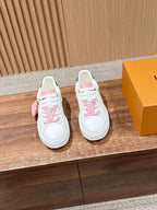 White Leather Floral Charm Low-Top - Women's