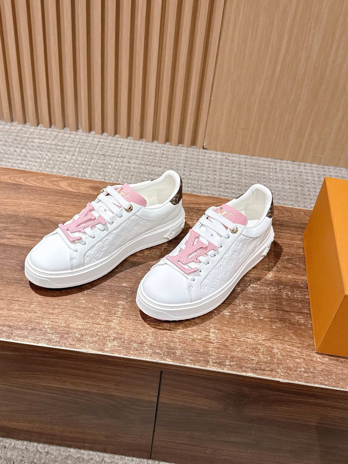 White Leather Floral Charm Low-Top - Women's